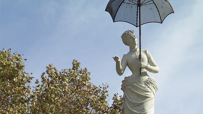 The lady with the umbrella